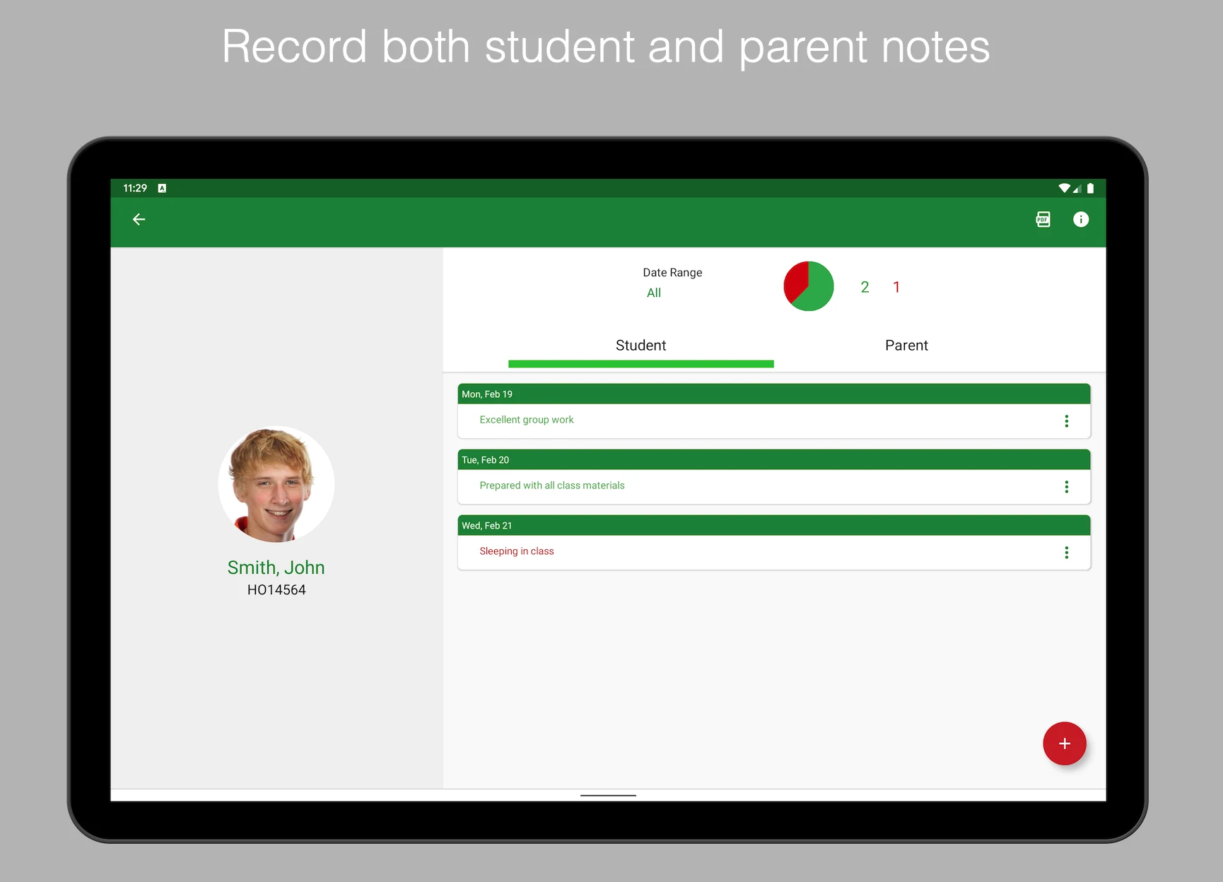 Teacher Notes screenshot